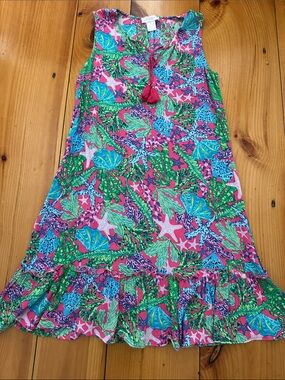 Stella Parker Pink, Green & Blue Tassel Shift Cover Up